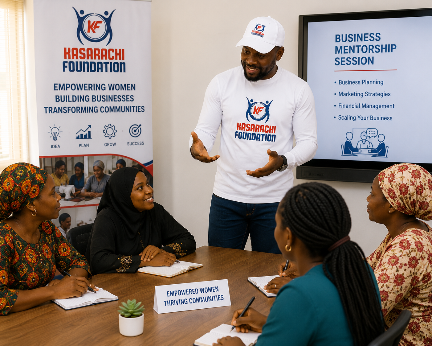 Young founders at a business mentorship session